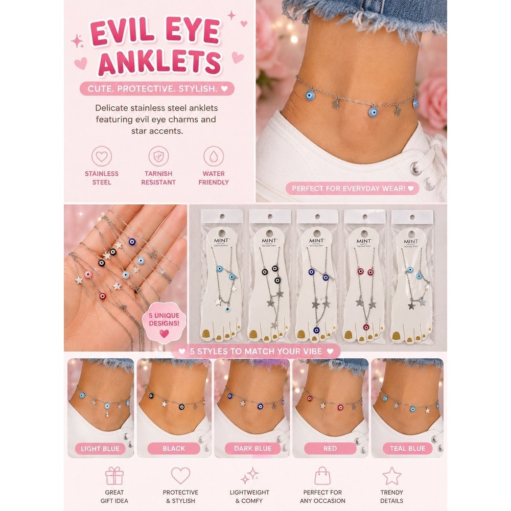 🧿 ✨ Evil Eye Anklet (MYSTERY COLOR) ✨🧿